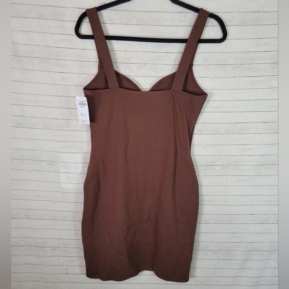 ABERCROMBIE & FITCH SWEETHEART POINTE SLEEVELESS DRESS IN BROWN, SZ MEDIUM TALL - Picture 6 of 11